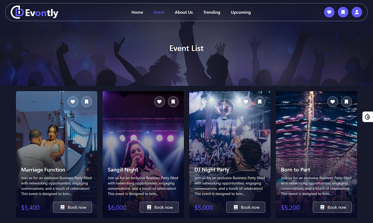 Evontly – Event Management & Booking Template Image 1