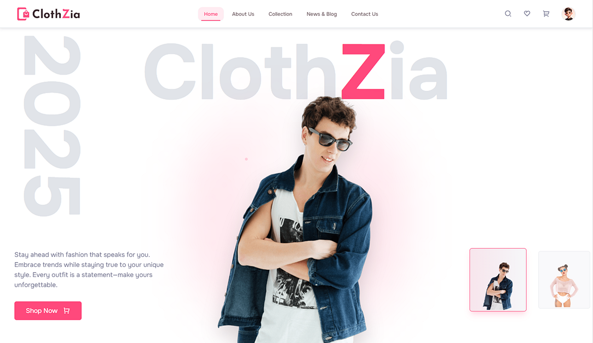 Clothzia – Fashion eCommerce Template Image 1