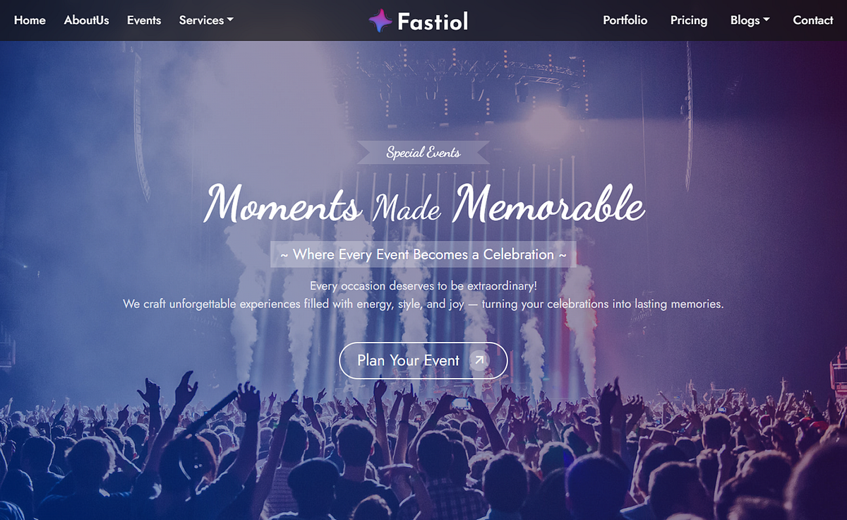 Fastiol β Modern Event Management Template Image 1