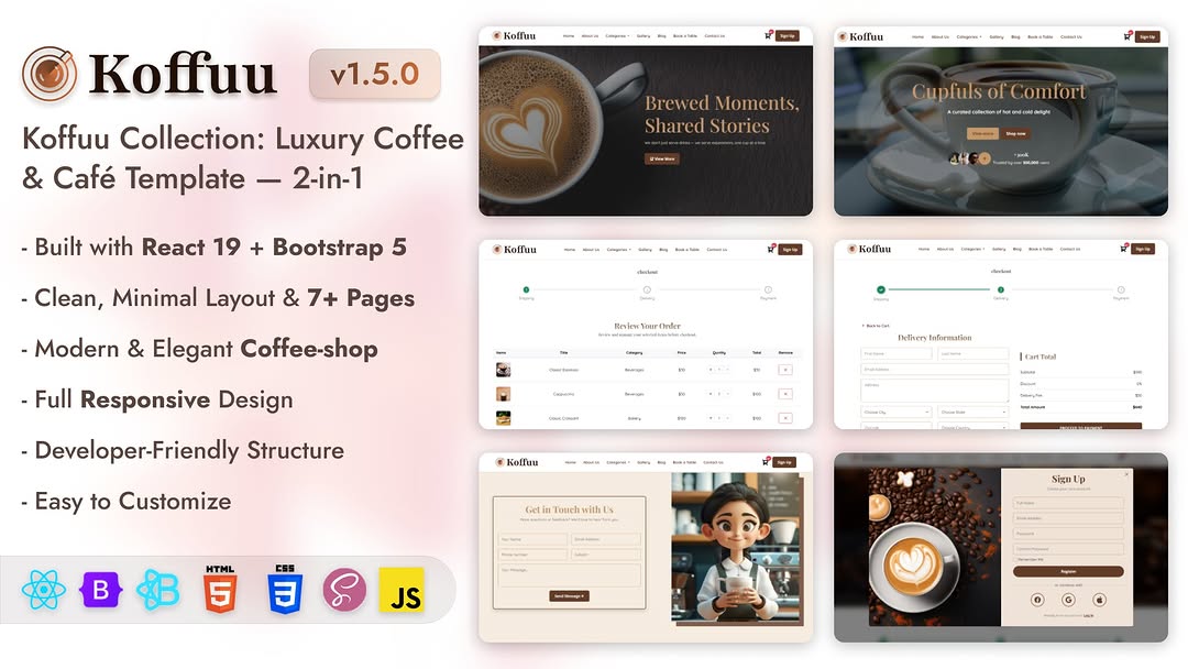 Koffuu - Coffee & Cafe Landing Template