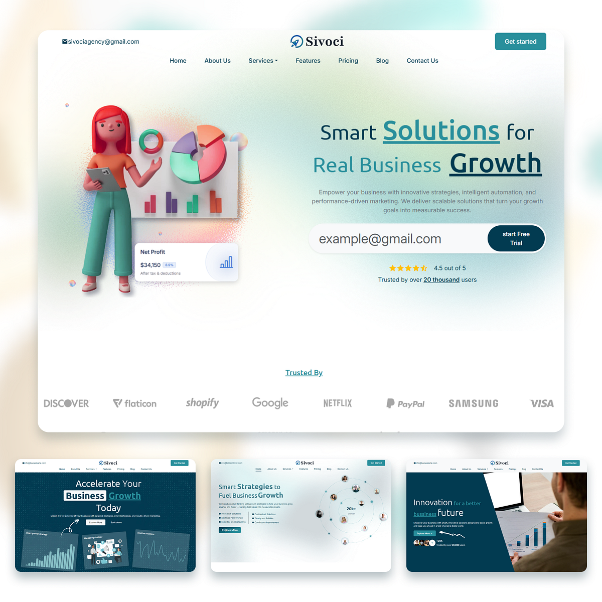Sivoci — Clean React UI Template for Civic & Business Services
