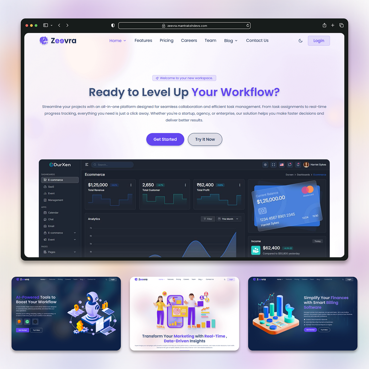 SaaS Landing Page Website UI Design