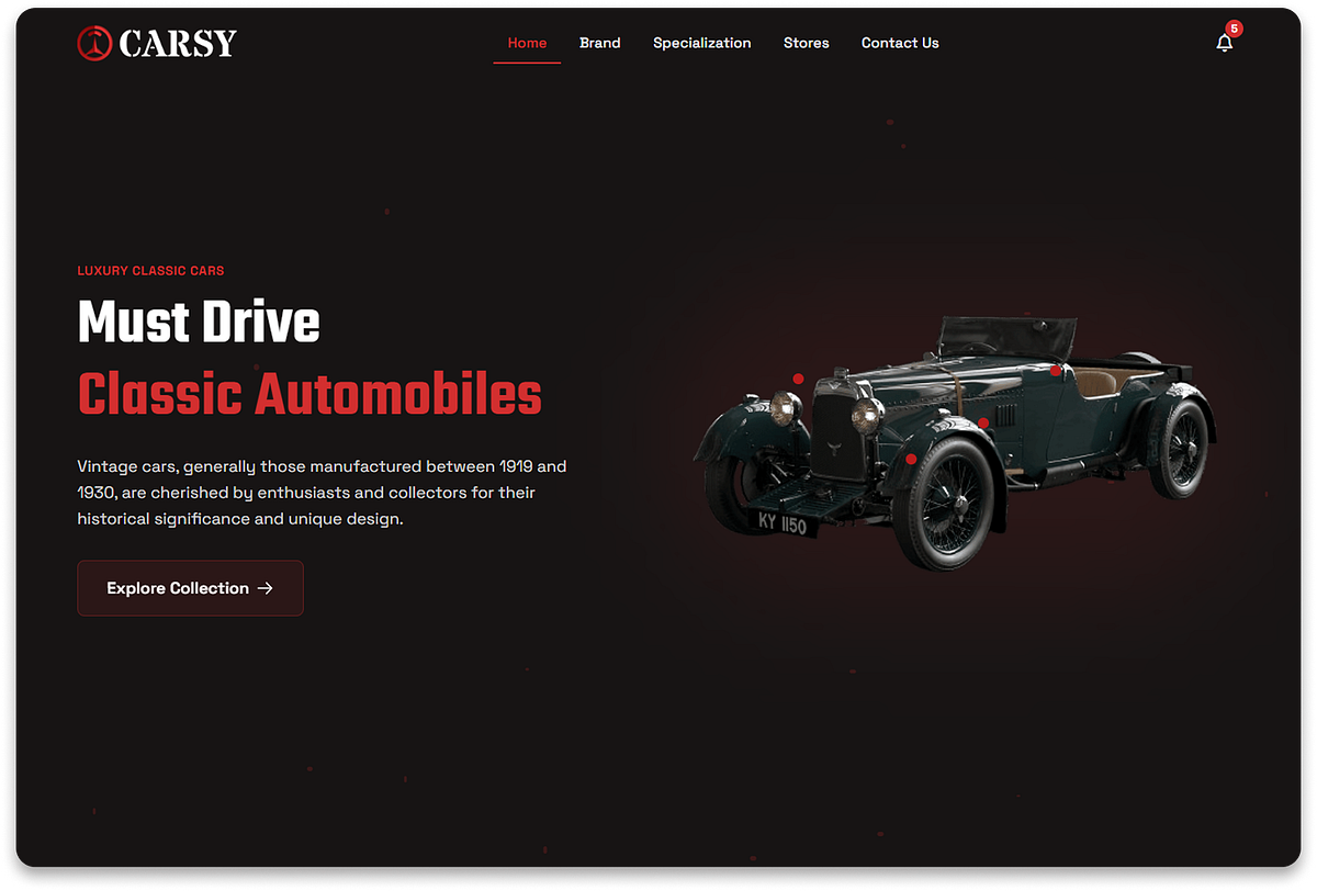 Car Dealer Website UI Design Image 0