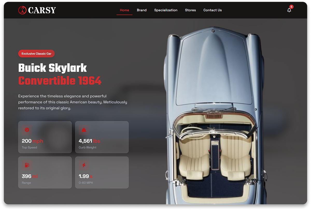 Car Dealer Website UI Design Image 2