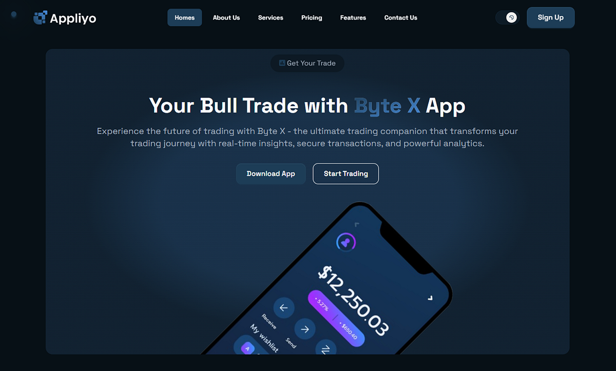 Trading Web App Dashboard UI Design Image 2