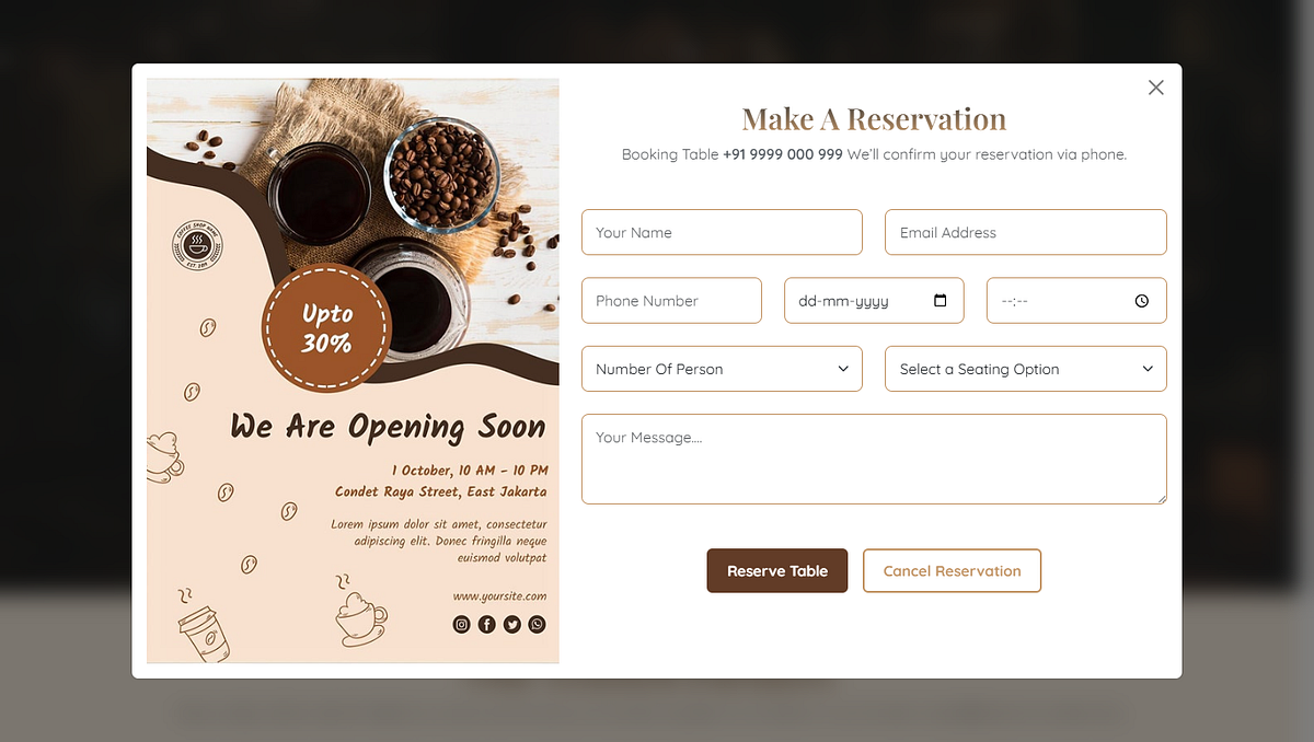 Coffee Shop Landing Page UI Design Image 1