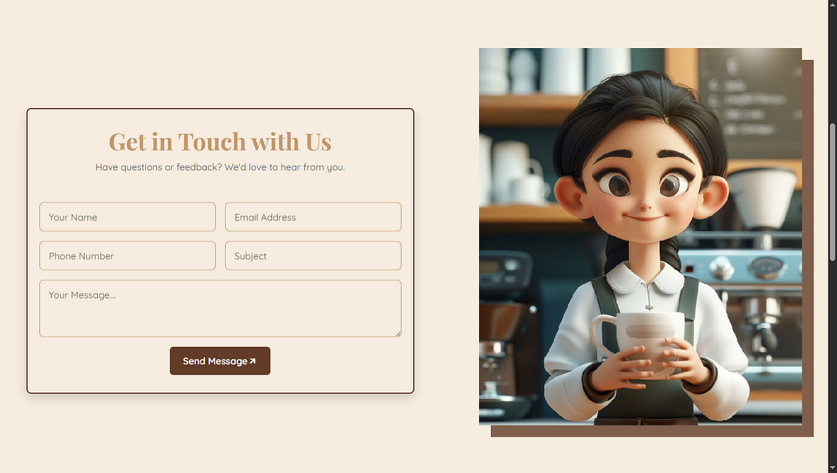 Coffee Shop Landing Page UI Design Image 2