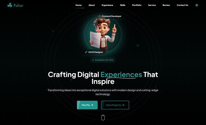 Portfolio Website Landing Page UI Design Image 3