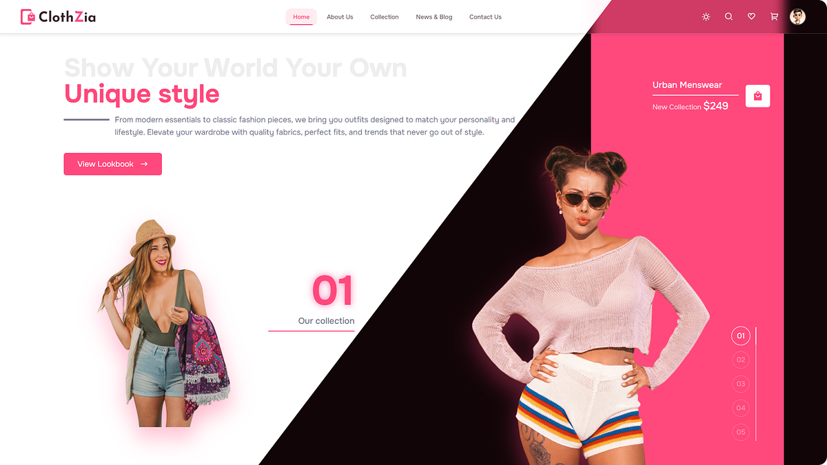 Clothzia β Fashion eCommerce React & Tailwind CSS Template ποΈ Image 2