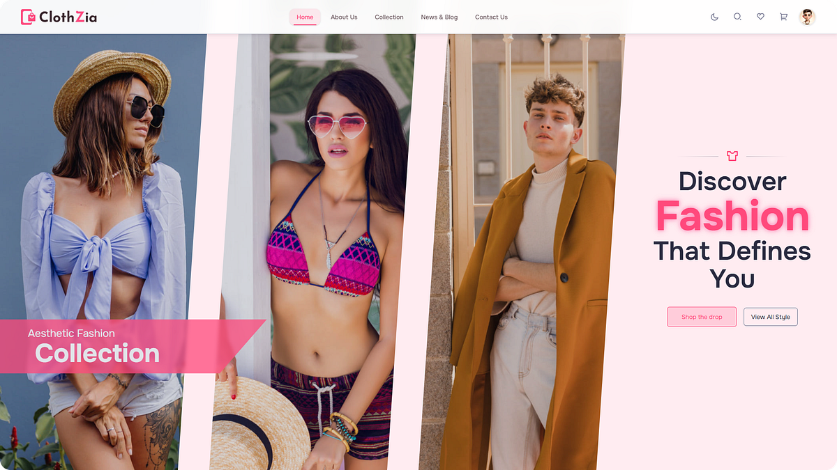 Clothzia β Fashion eCommerce React & Tailwind CSS Template ποΈ Image 3