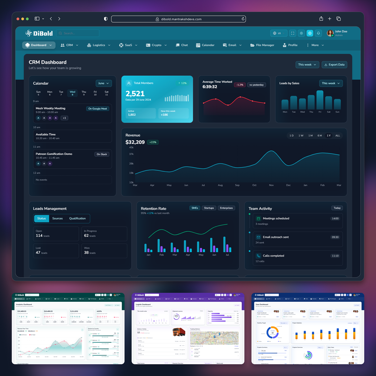 DiBold - Premium SaaS Admin Dashboard Template