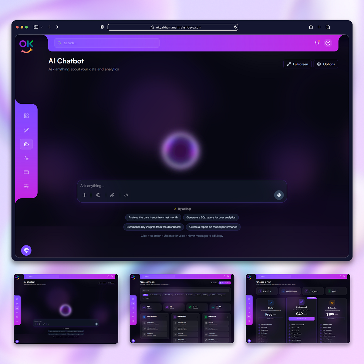 OkyAi - Premium AI Dashboard & AI Chatbot HTML Template | UI Kit