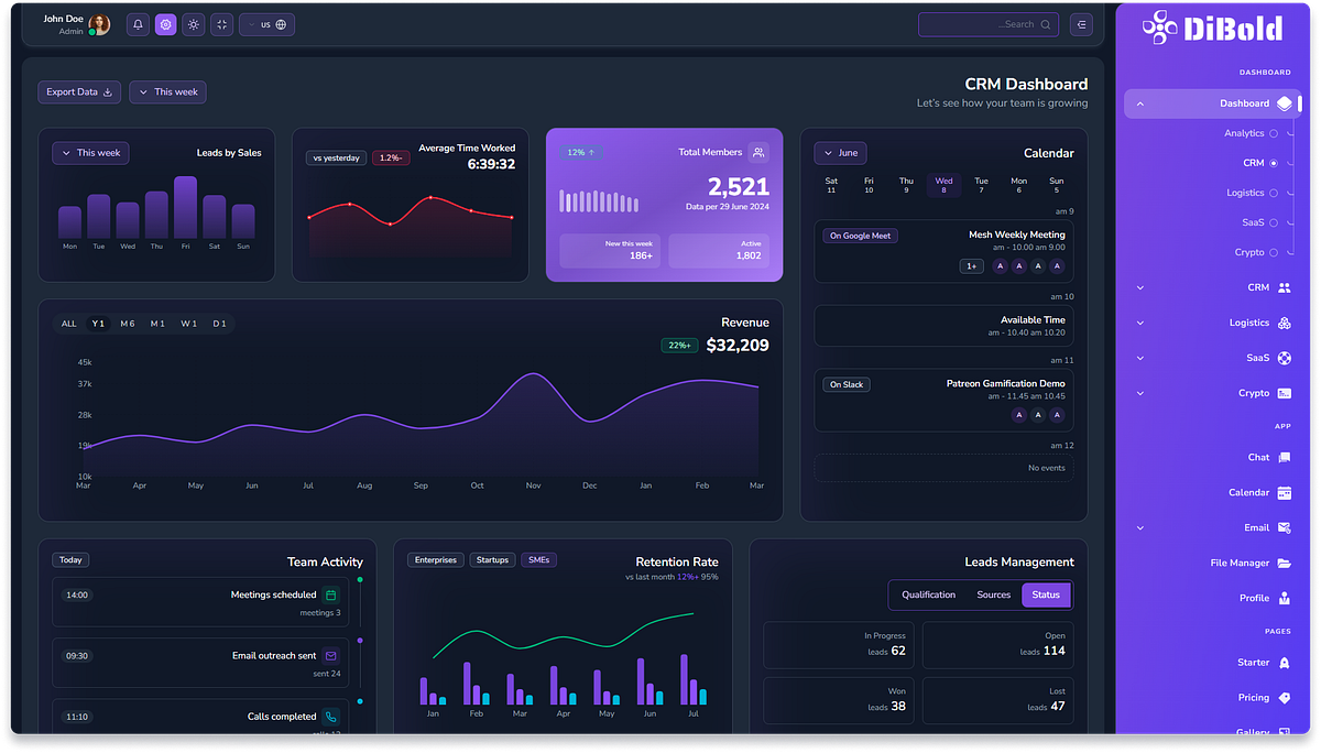 🚀 DiBold - Admin Dashboard Template Modern RTL & Dark Image 1