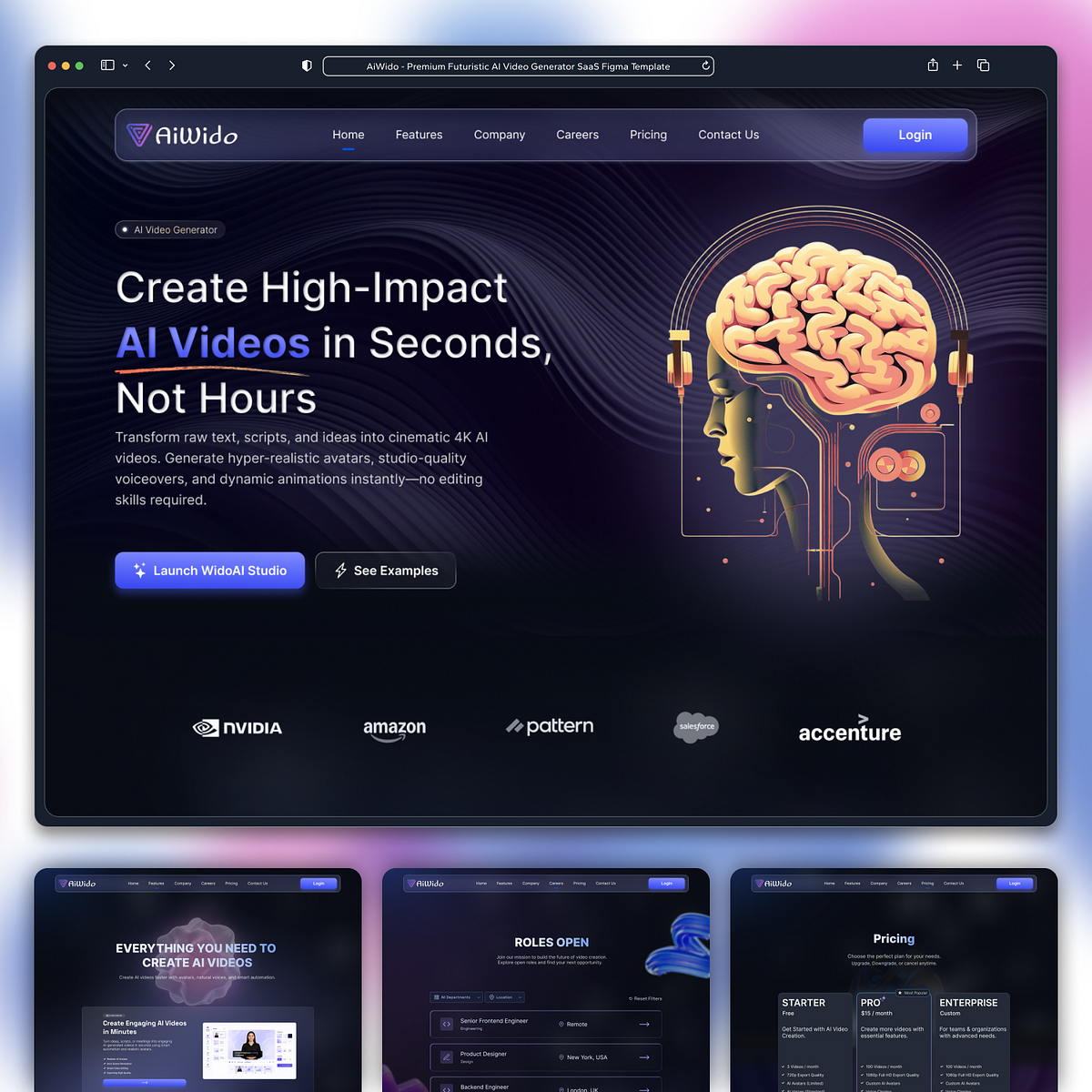 AiWido - AI Video Generator SaaS UI Design 🎬✨