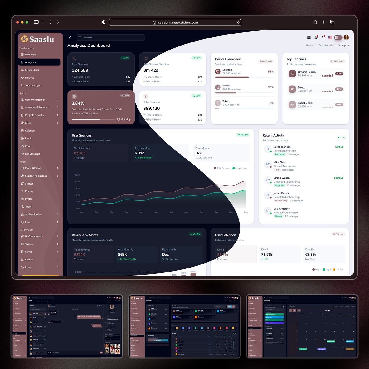 SaaSlu - Modern SaaS Admin Dashboard Template