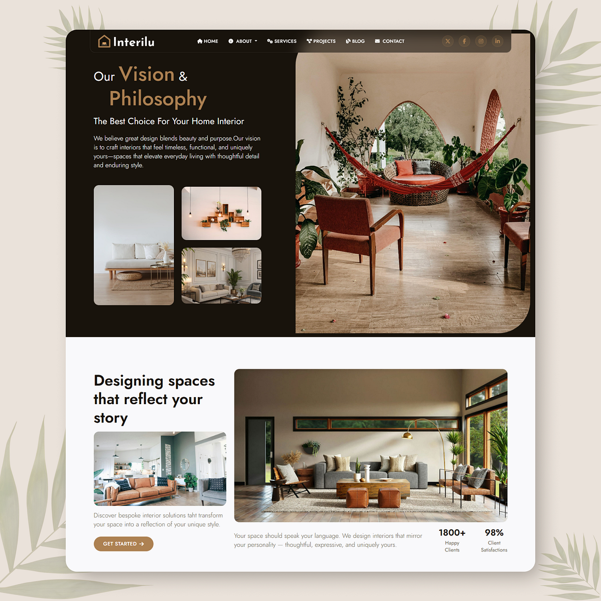 Interilu — Interior & Architecture About Us Page UI Image 0