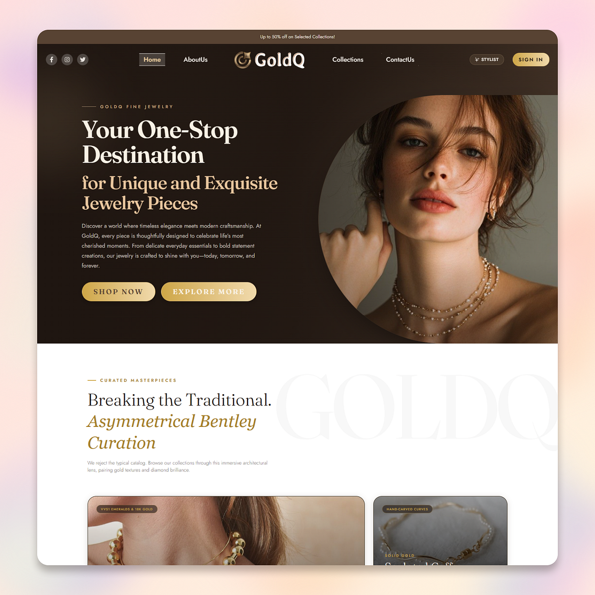GoldQ — Luxury Jewelry & Diamond E-Commerce Experience Image 0