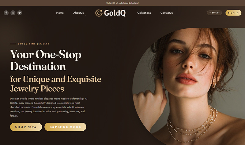 GoldQ — Luxury Jewelry & Diamond E-Commerce Experience Image 3