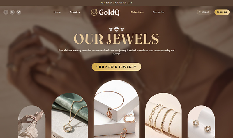 GoldQ — Luxury Jewelry & Diamond E-Commerce Experience Image 4
