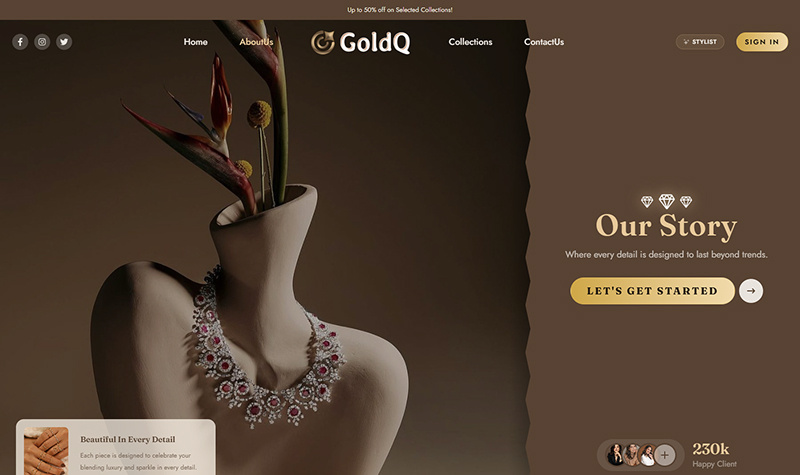GoldQ — Luxury Jewelry & Diamond E-Commerce Experience Image 8