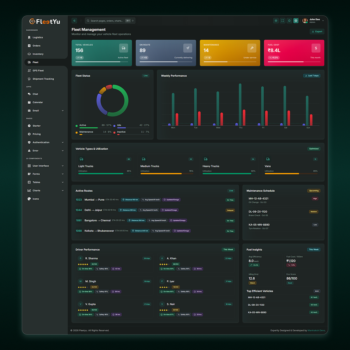 Fleetyu — Logistics & Fleet Tracking Dashboard 🚚💨 Image 0