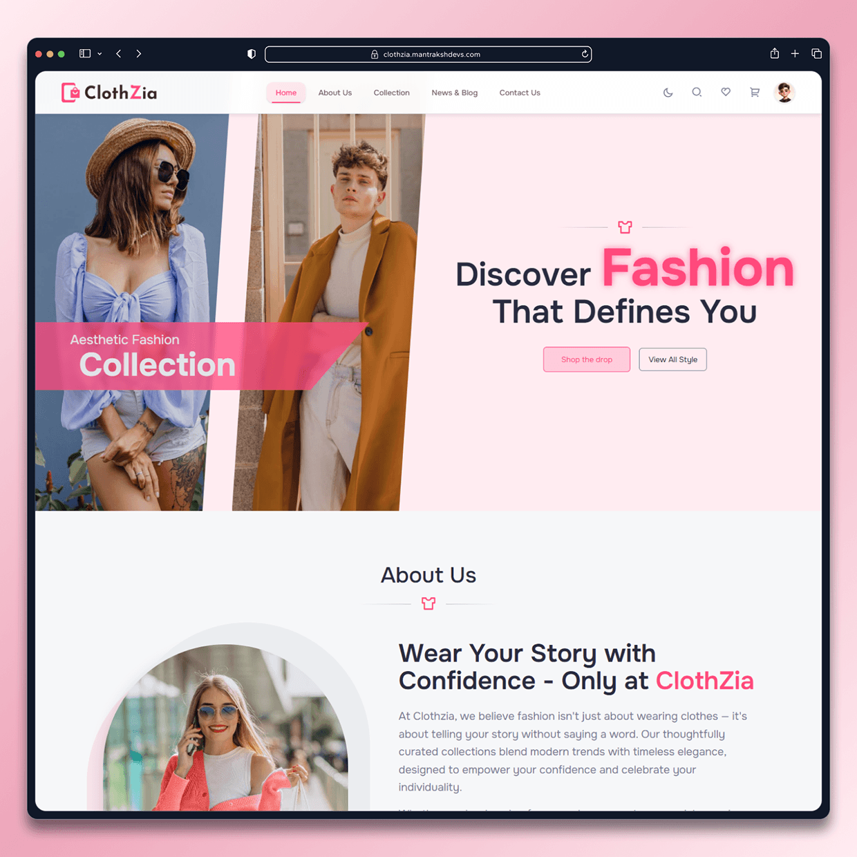 Clothzia – Fashion eCommerce Store UI/UX and Frontend