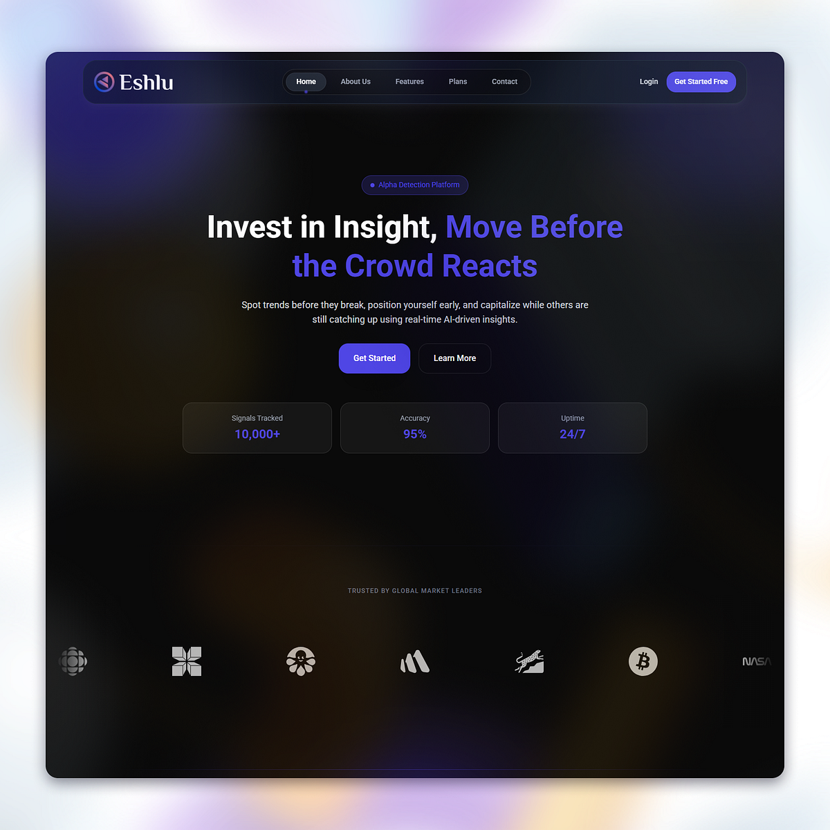 Eshlu — React 19 AI Stock Trading & Financial SaaS Template 📈🤖 Image 0