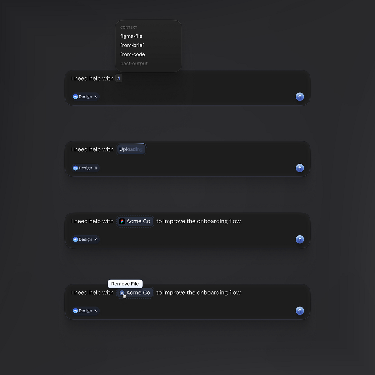 AI Chat Input States