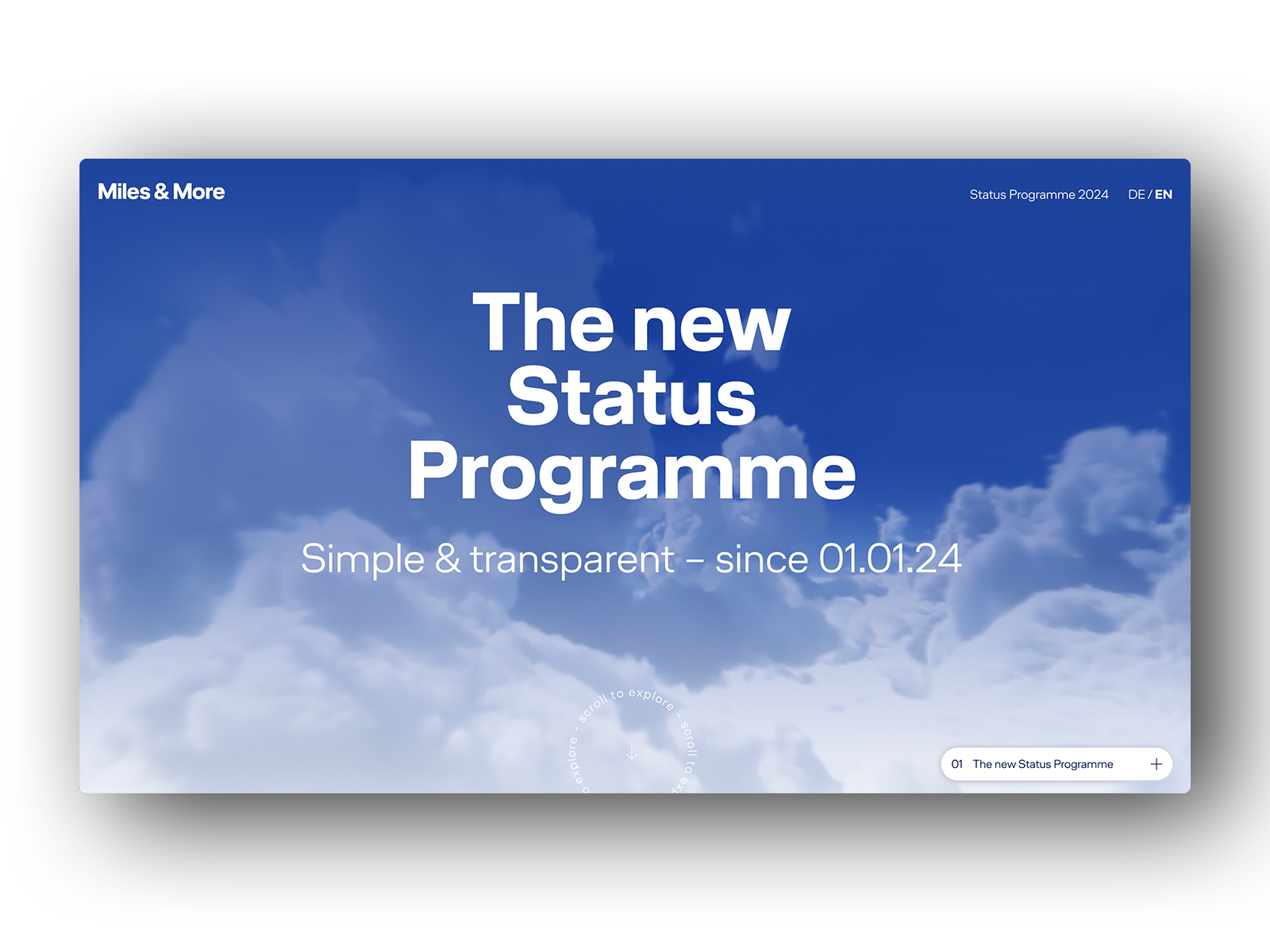 Miles & More Status Programme - Awwwards Honorable Mention
