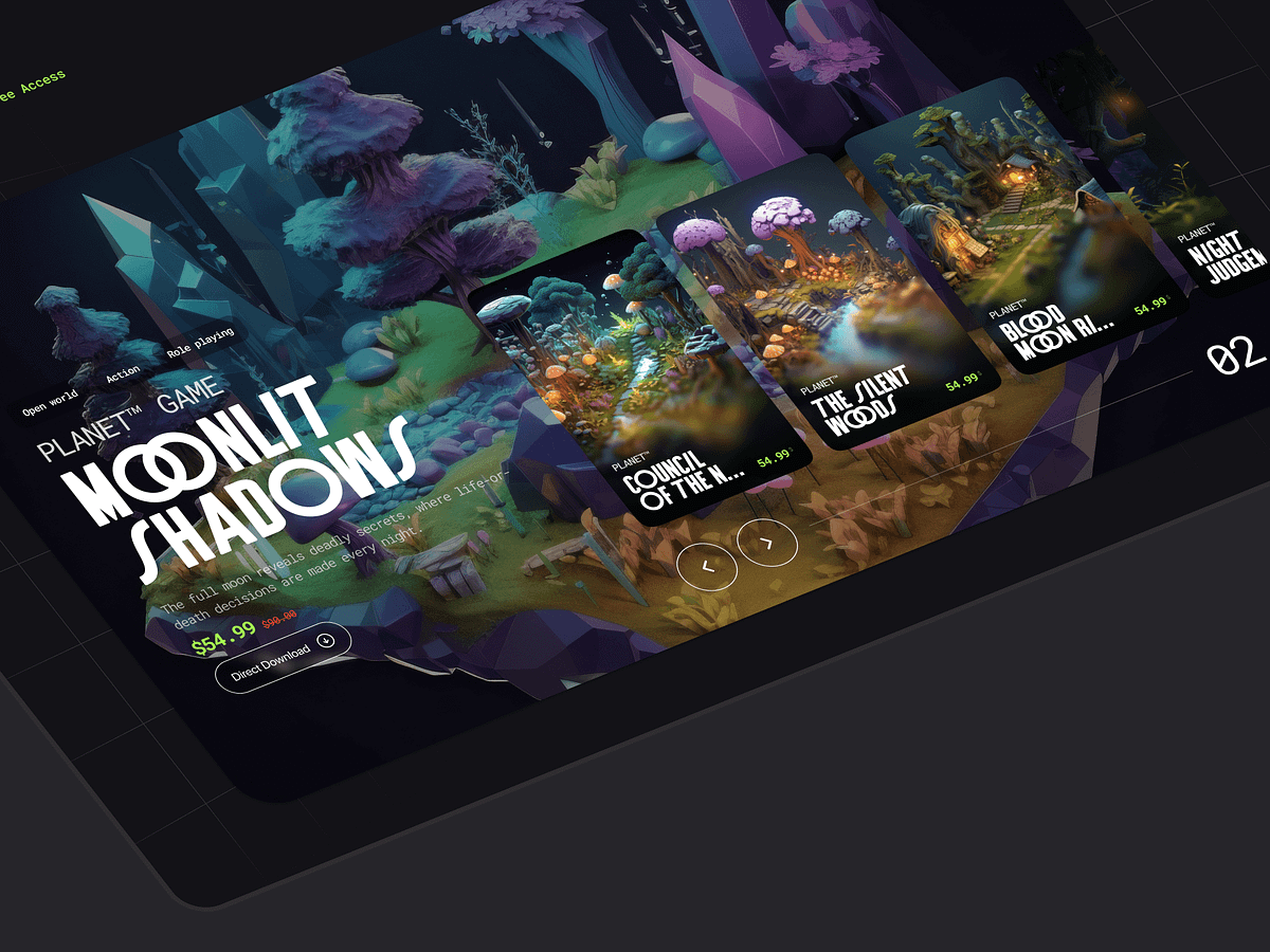 Gaming Website UI | Motion Web Design Image 2