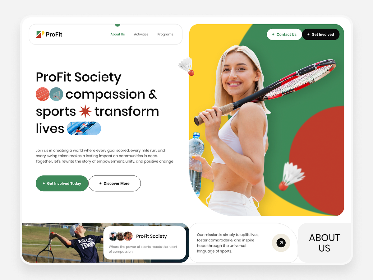 Sports Landing Page UI Template Image 0