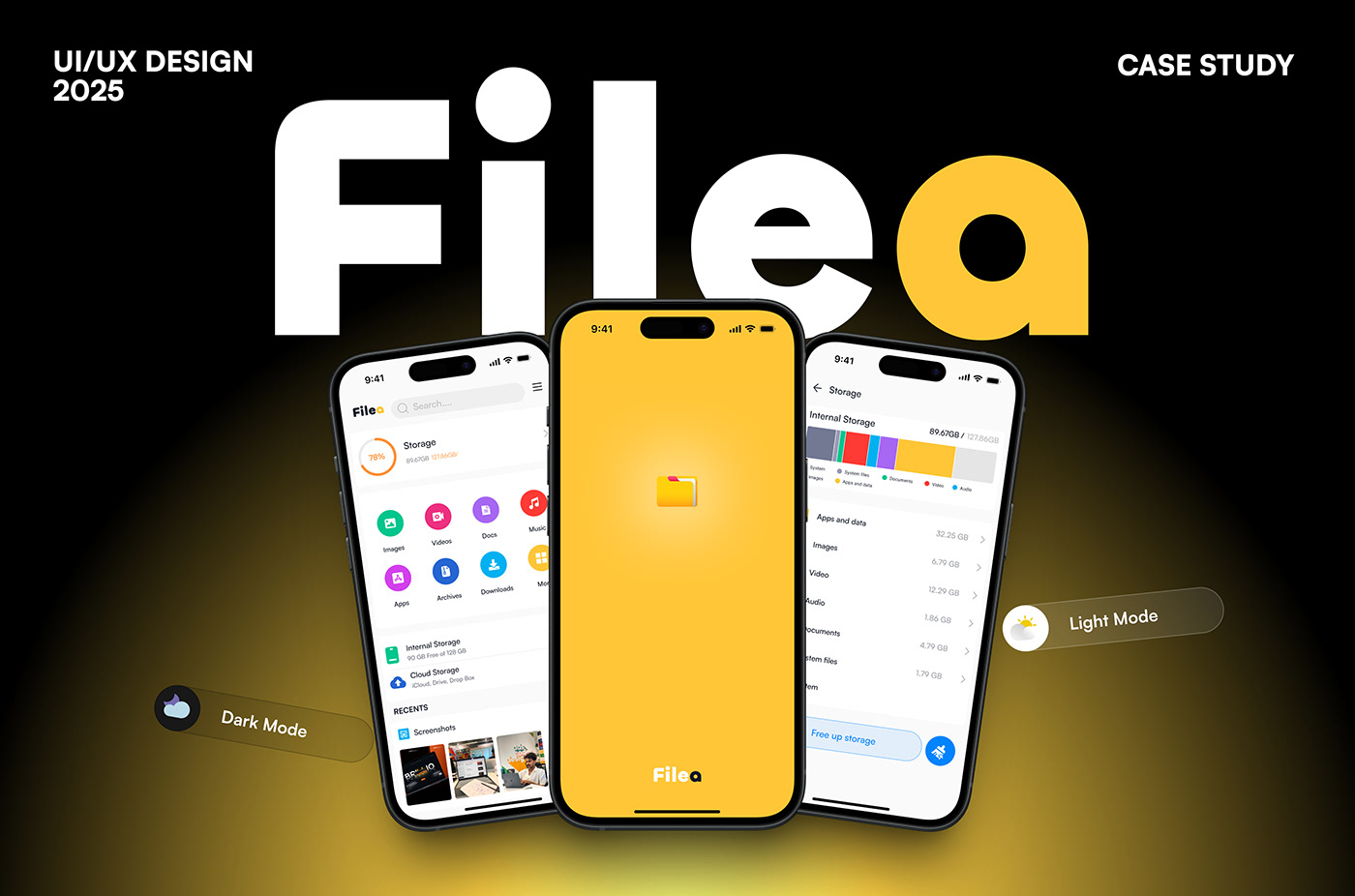 Filea - File Manager | UI UX Case Study | App Design