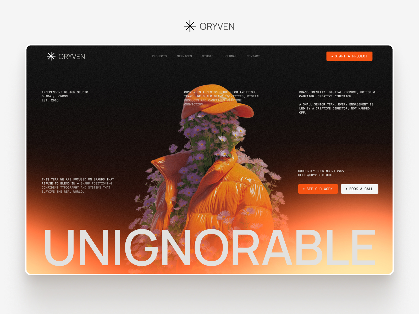 Oryven Studio — Website Template for Framer
