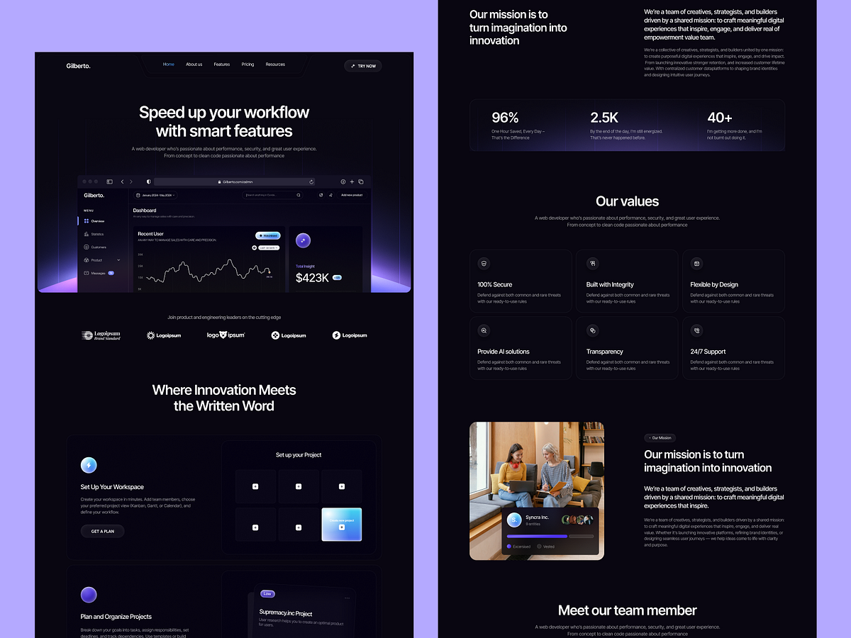 Gilberto - Modern SaaS and AI Business Website Image 0