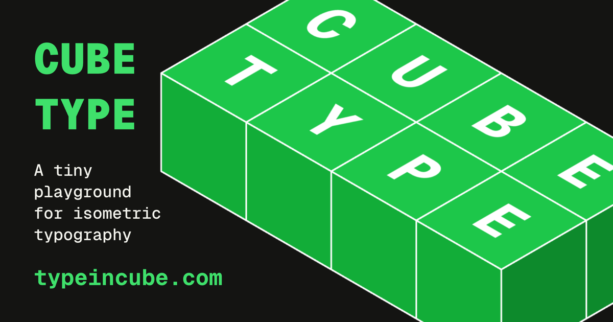 CUBE Type: turn a short phrase into isometric cube lettering