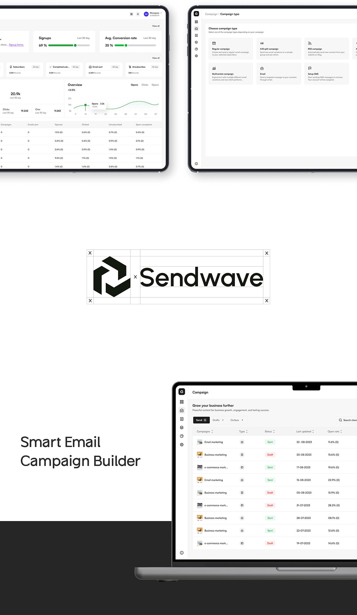 Sendwave AI Email Marketing | UI UX Web App | Wavespace Image 4