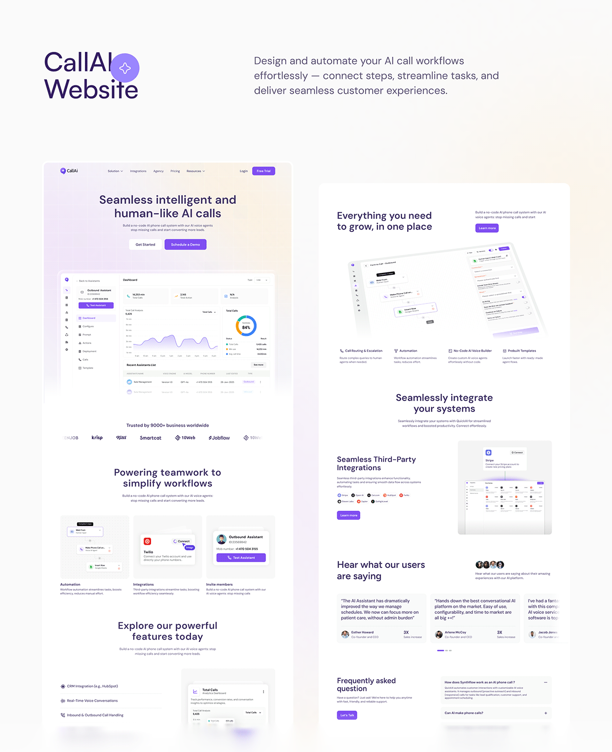 CallAI Voice Agent Platform | Call Automation UX Design Image 14