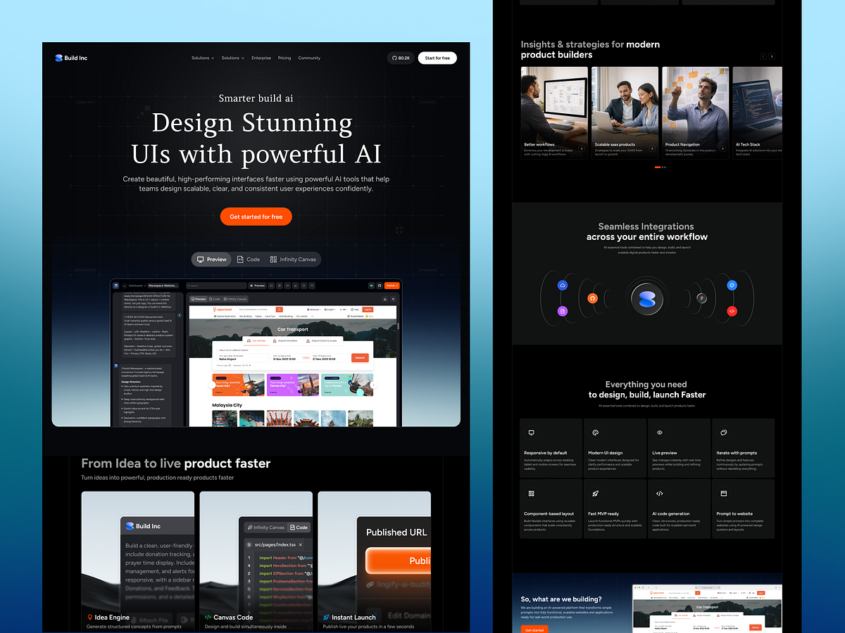 Build Inc – AI Website Builder landing Page