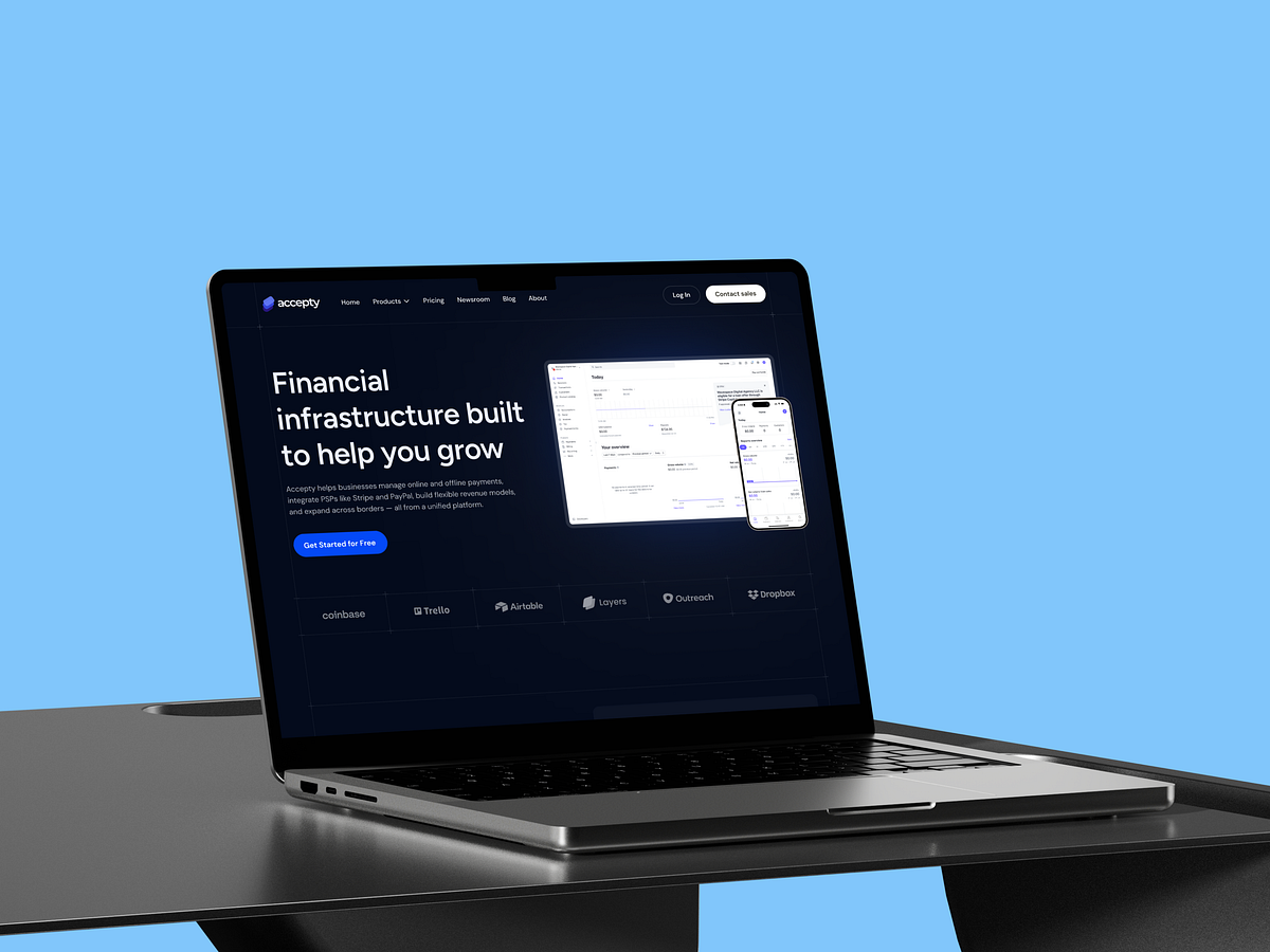 Accepty – Financial Website for Global Payment Image 1