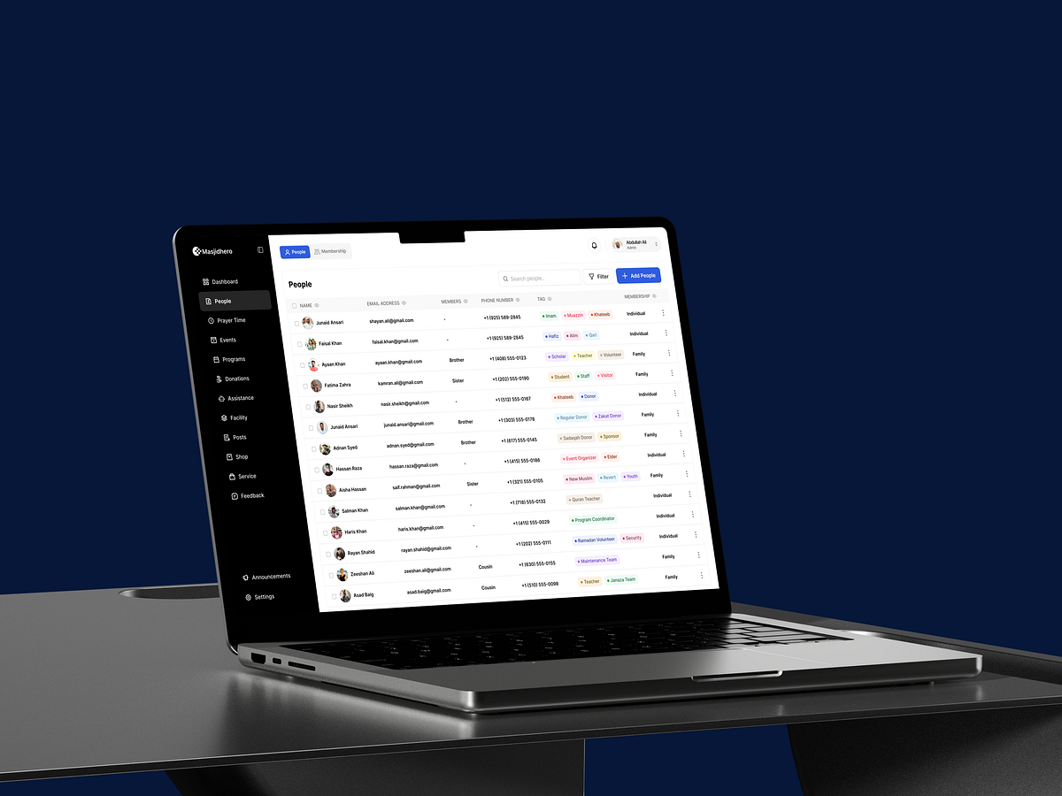 MasjidHero - Admin Dashboard UI Image 1