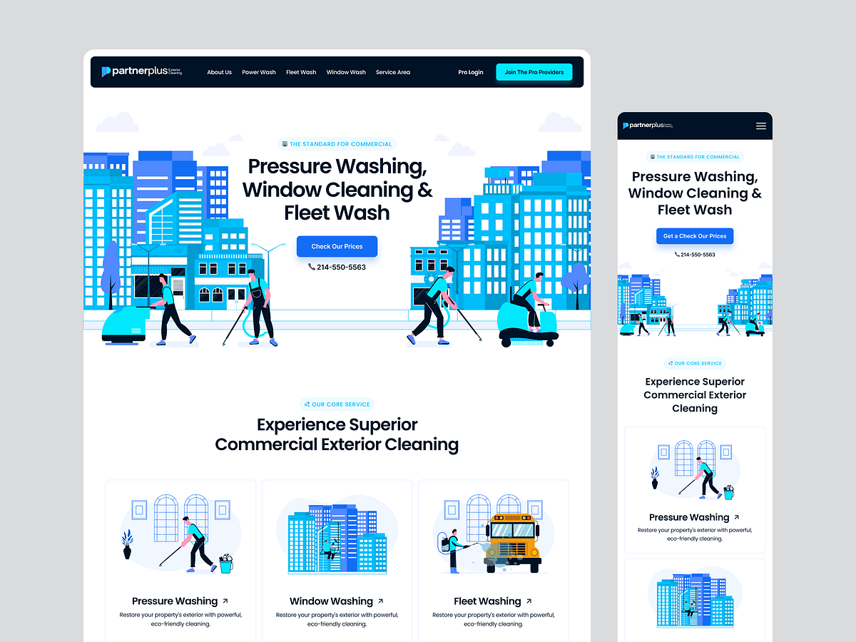 PartnerPlus - Commercial Cleaning Service Website Image 0