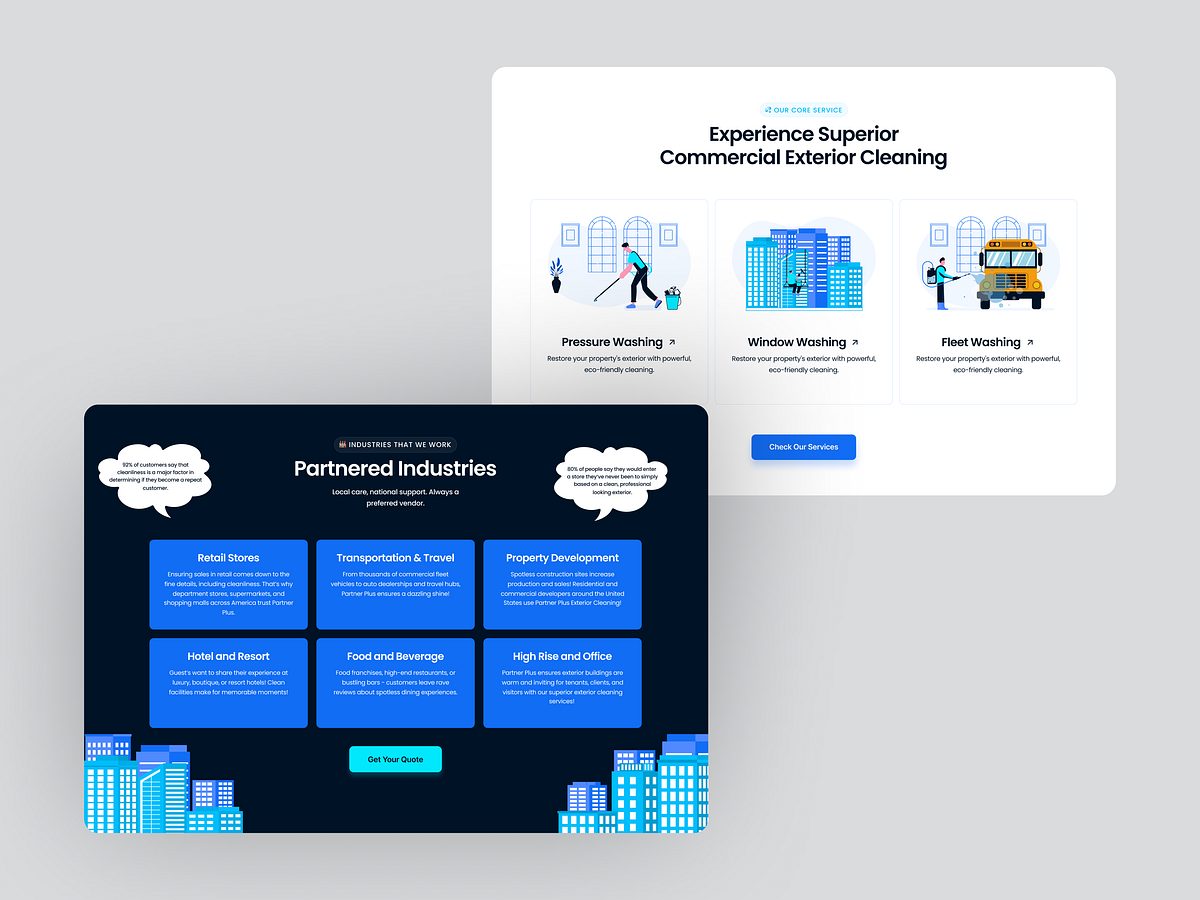 PartnerPlus - Commercial Cleaning Service Website Image 3