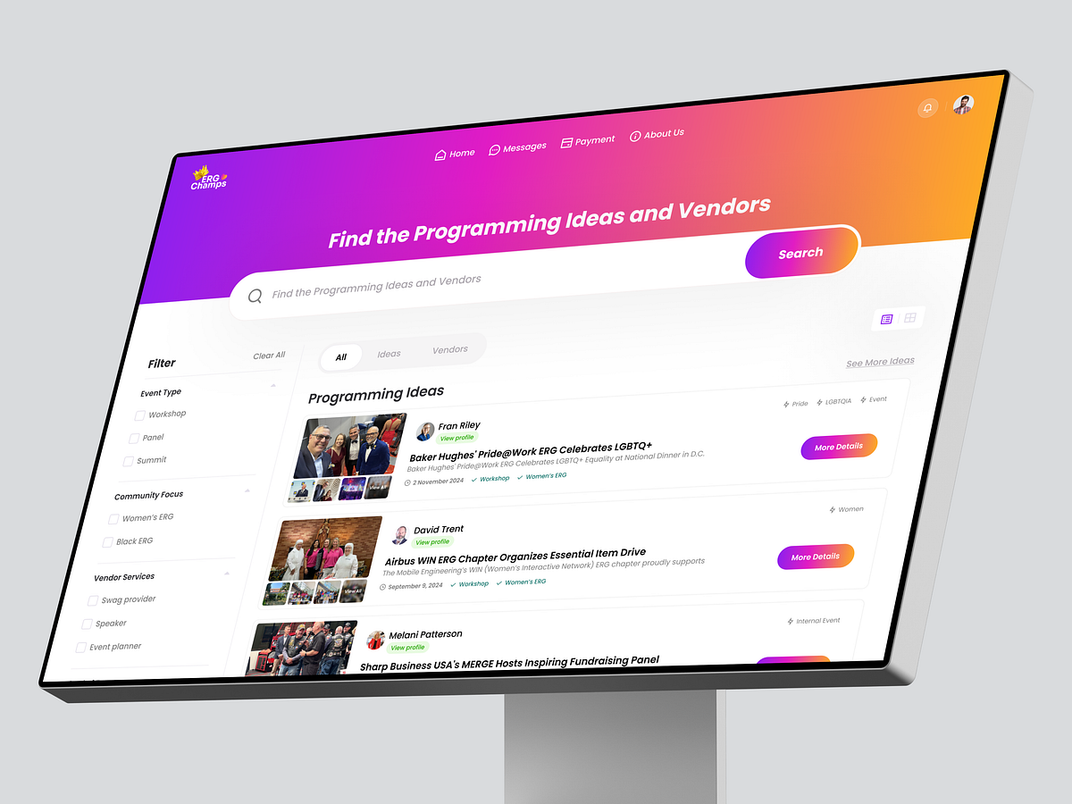 Programming Ideas & Vendor Discovery Platform Image 0