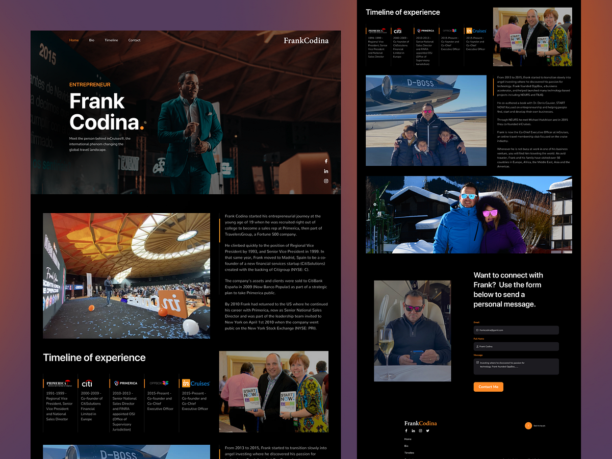 Frank Codina – Personal Brand Portfolio Website