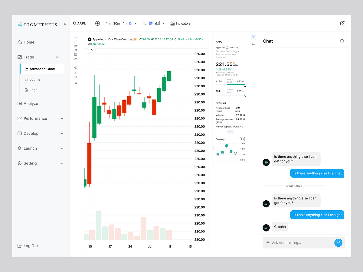 Prometheus - Trading Dashboard