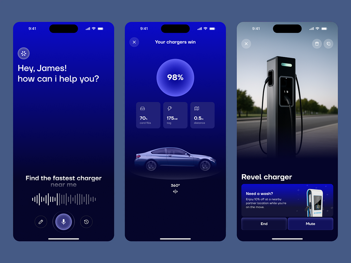EV Charging Mobile App Design Image 0