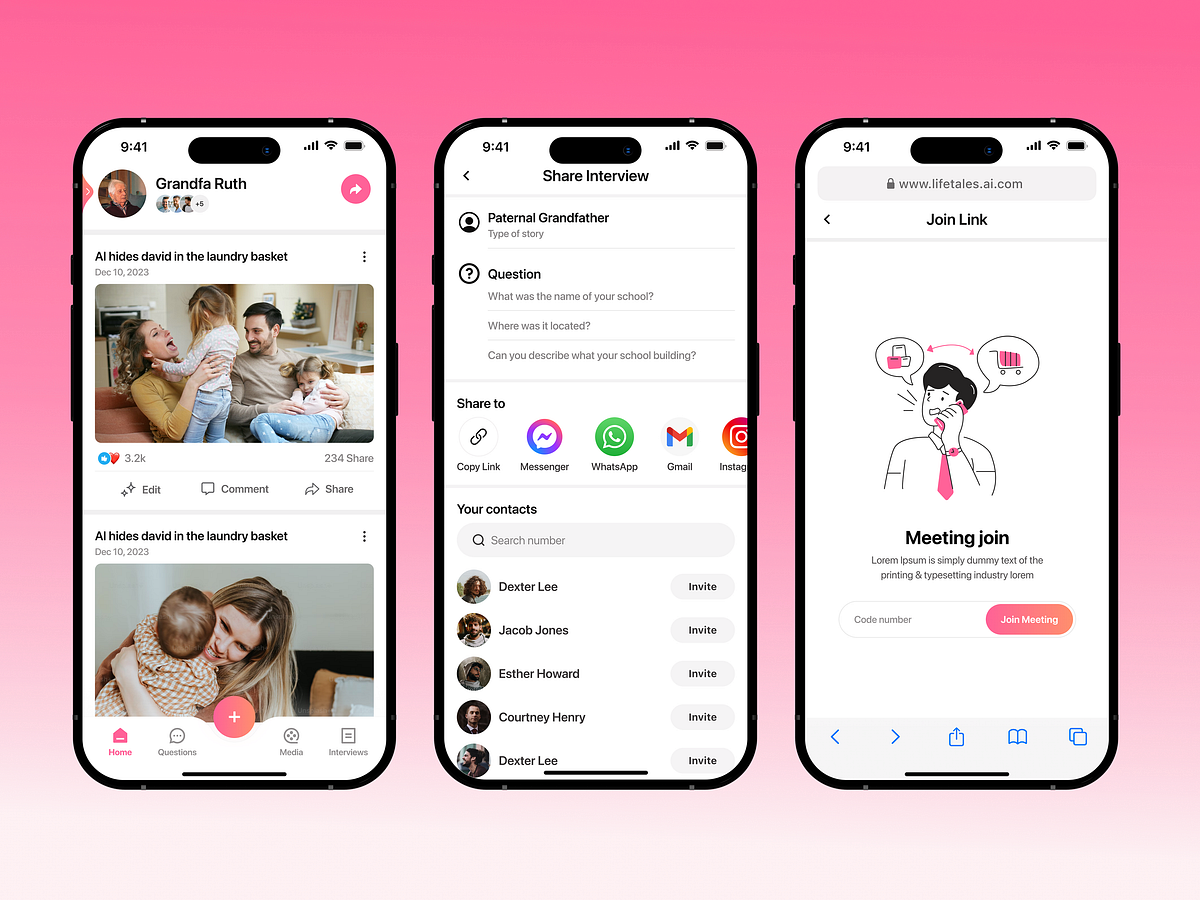 LifeTales - Storytelling App Design