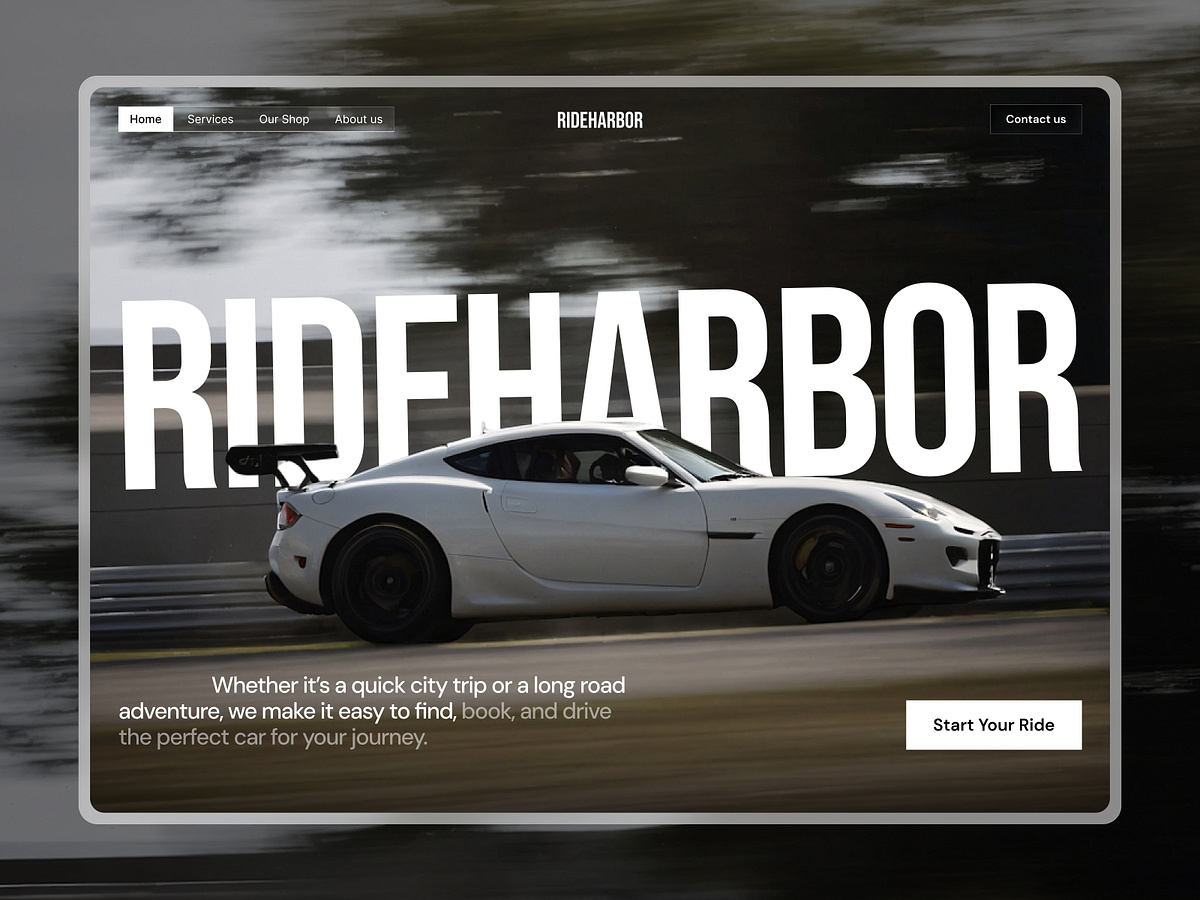 Modern Car Rental Website Hero Section