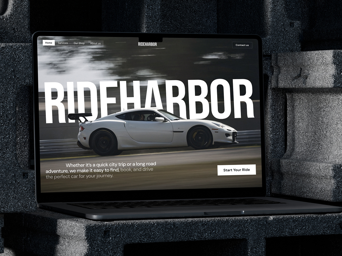 Modern Car Rental Website Hero Section Image 1