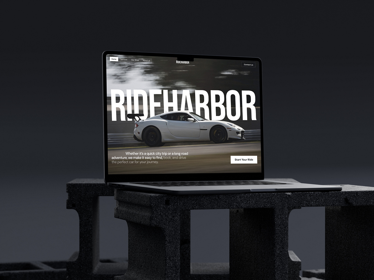 Modern Car Rental Website Hero Section Image 2